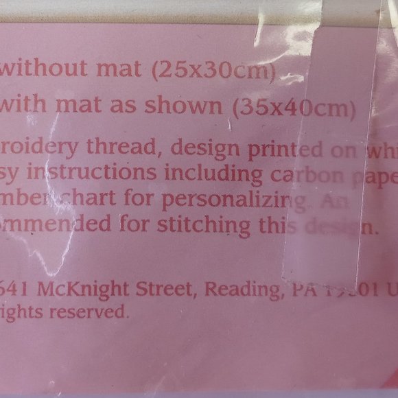 From the Heart Stamped Cross Stitch Birth Record - Picture 4 of 5